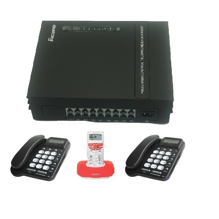 Kit central telefonico 1 linea 8 extensiones autocomutador telfono autocom central pabx pabx jr international - 1