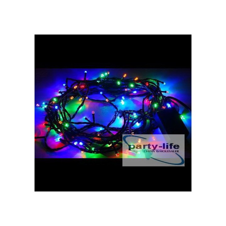 Lichterkette 10m 100 led-lampe multicolor rot grün blau gelb weiß jr international - 1