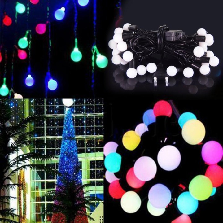 Rgb 100leds 10m ball led string lights outside,led decorative ball string ip54 led string light, led christmas light jr internat
