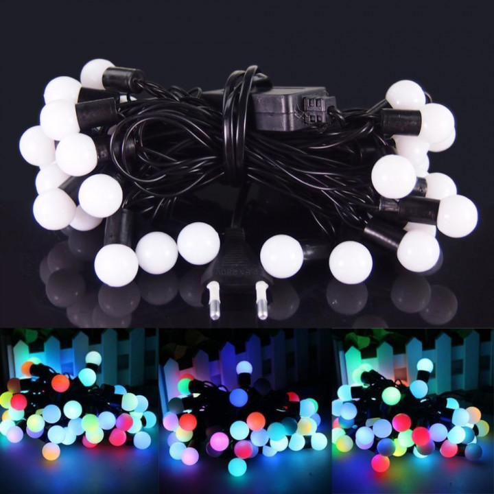 Rgbchristmas light chain,50led 5meter, waterproof ip68 rgb flashing light chain with power supply jr international - 2