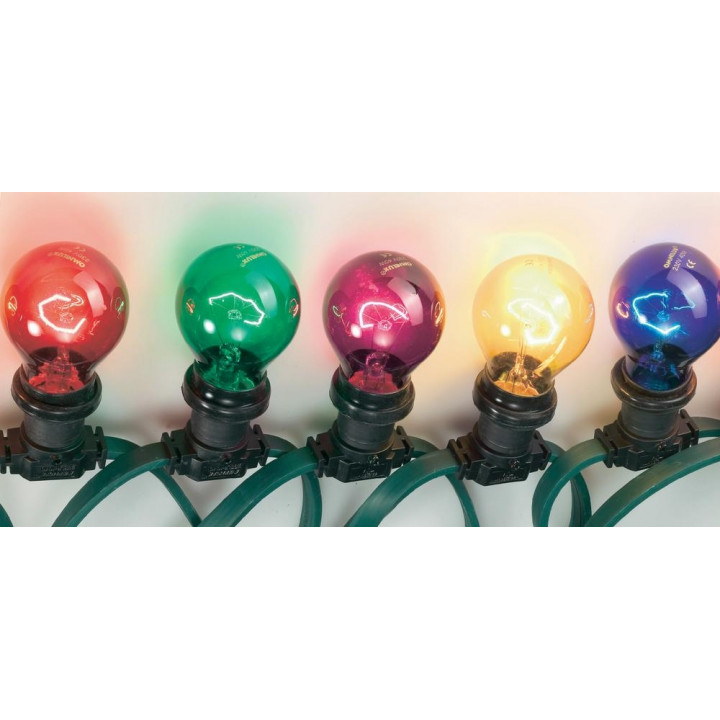 Outdoor party light chain 6.2m 10 coloured lamps jr international - 3