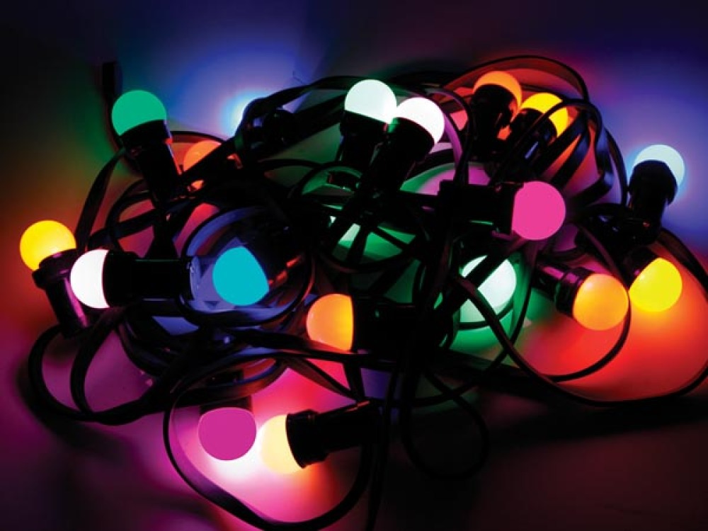Party-lichterkette für den außenbereich 11.5m 20 farbige led lampen velleman - 1