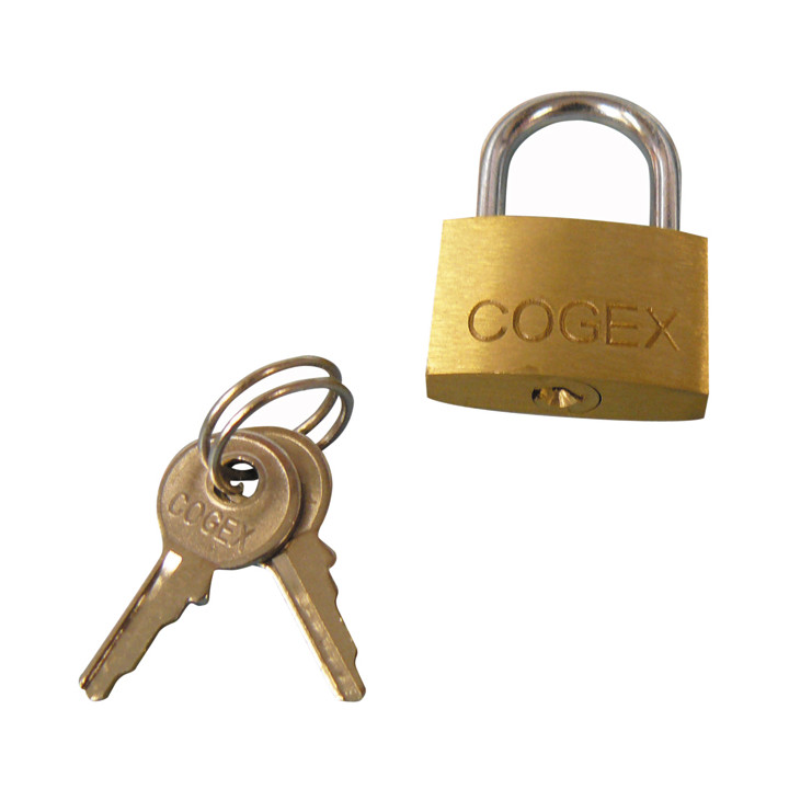Padlock, brass, 2 keys 25mm security lock opening closing cogex - 1