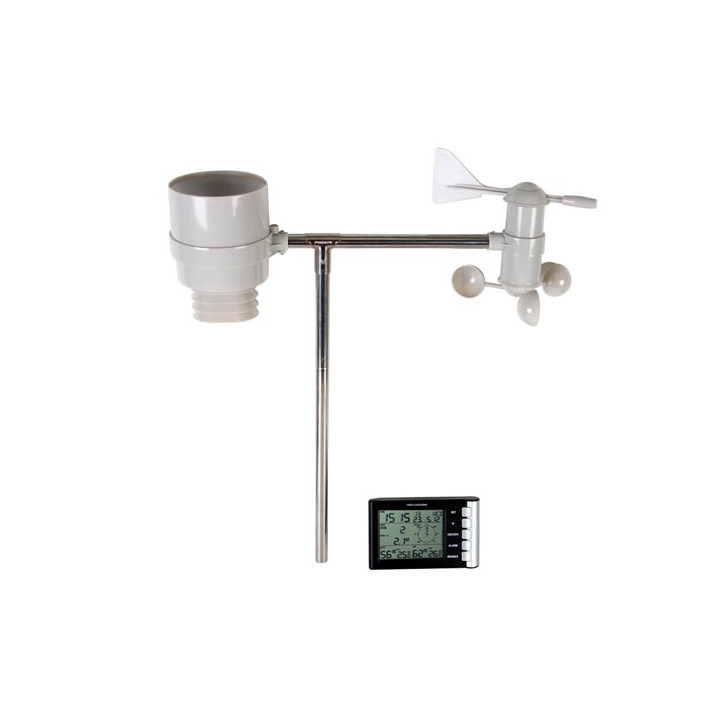 Stazione meteorologica orologio ws1060 pluviometro anemometro sensore eolien termometro idrometro velleman - 3