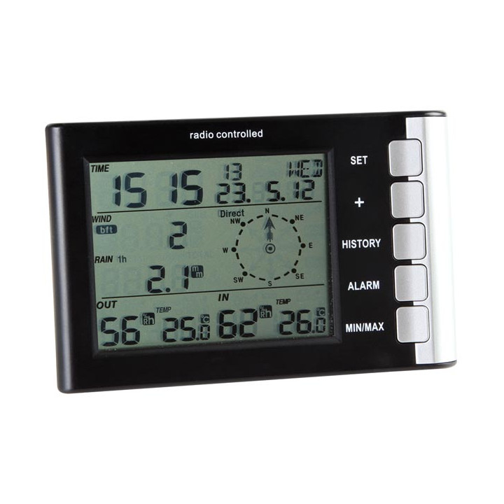 Wireless weather station dcf clock outdoor alarm sensor velleman - 1