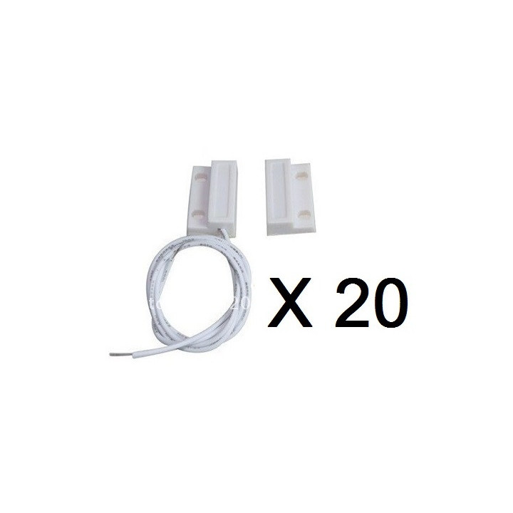 20 Contacto nf sobresale 23mm detector magnético de apertura blanco 114ms sensor de alarma jr international - 3