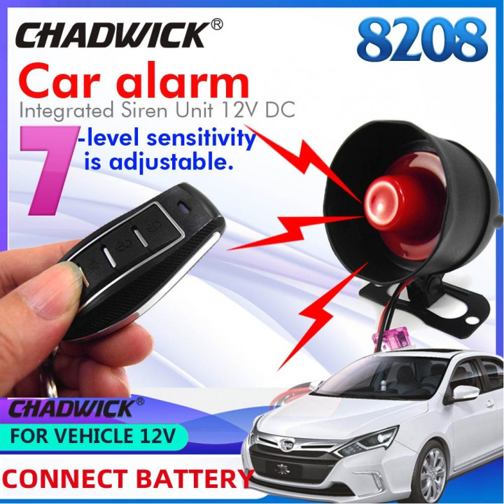 Car alarm siren 2 remote controls adjustable vibration shock detection M810-8115