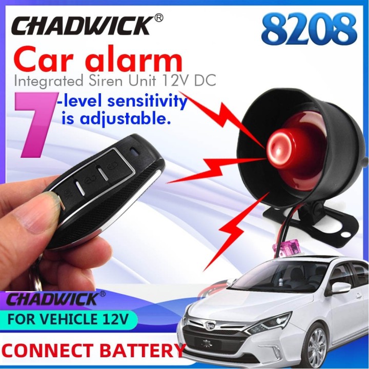 Sirène d'alarme de voiture 2 télécommandes détection de choc de vibration réglable M810-8115 Protection de sécurité antivol