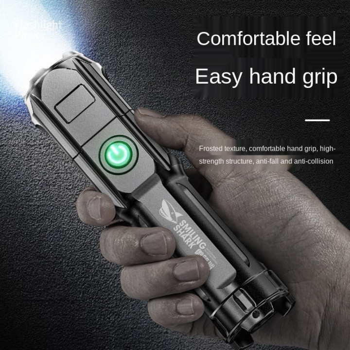 Torche rechargeable lumiere etanche 5w usb batterie 18650 zoom 3 eclairages 500m