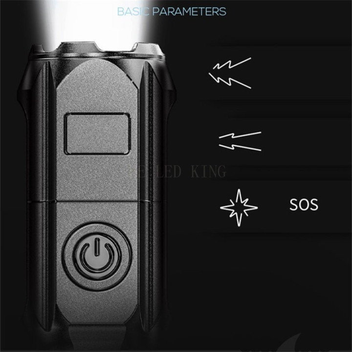 Wiederaufladbare wasserdichte Taschenlampe 5W USB-Akku 18650 Zoom 3 Lichter 500m