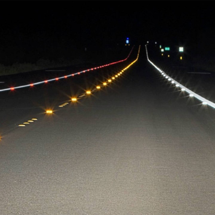 PLOT Road reflector 103x87mm. for road street sidewalk ground White plastic ground sensor