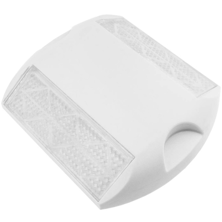 PLOT Road reflector 103x87mm. for road street sidewalk ground White plastic ground sensor