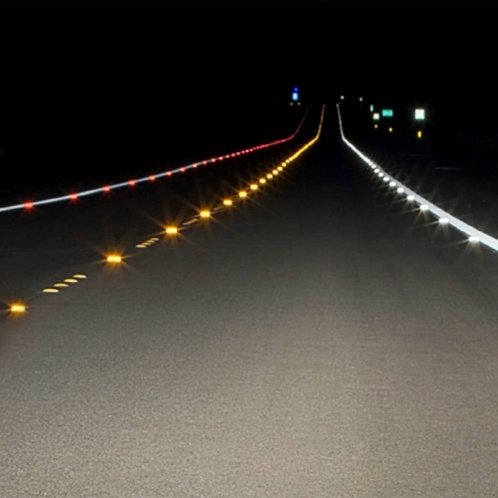 Reflector de carretera PLOT 103x87mm. para carretera, calle, acera, suelo, sensor de suelo de plástico amarillo, SE113
