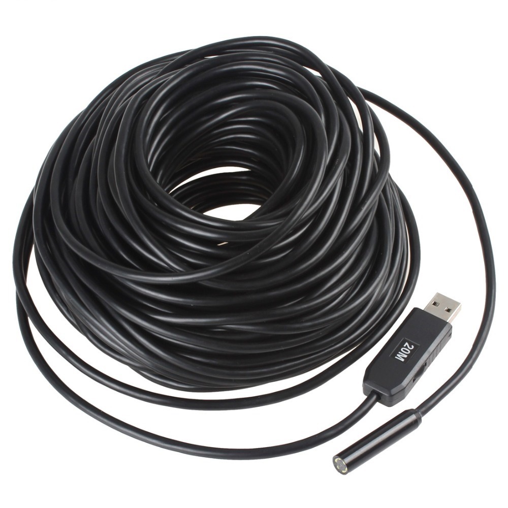 25m usb video cámara de inspección endoscopio tubo de color del tubo de desbloqueo llevó impermeable ip66 jr international - 1
