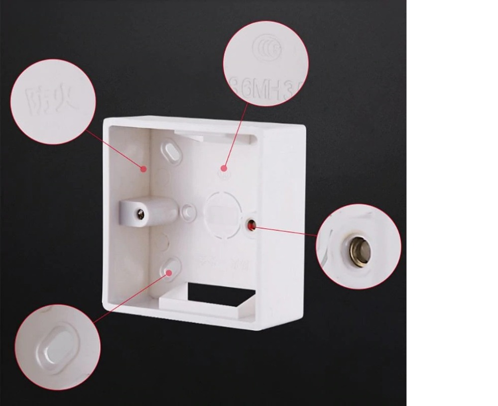 86X86 Cassetta di montaggio di giunzione ispessita in PVC per interruttore Base di presa interruttore Scatola inferiore