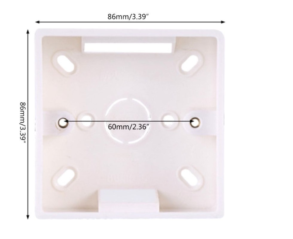 86X86 Cassetta di montaggio di giunzione ispessita in PVC per interruttore Base di presa interruttore Scatola inferiore