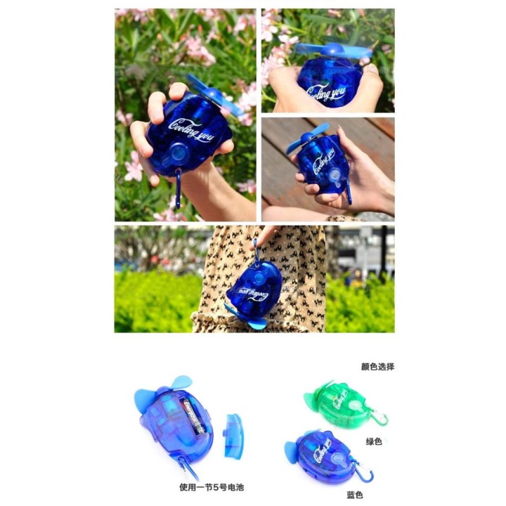 Pocket water spray fan high safety mini mist handheld water spray fan battery fan yellow,green) jr international - 7