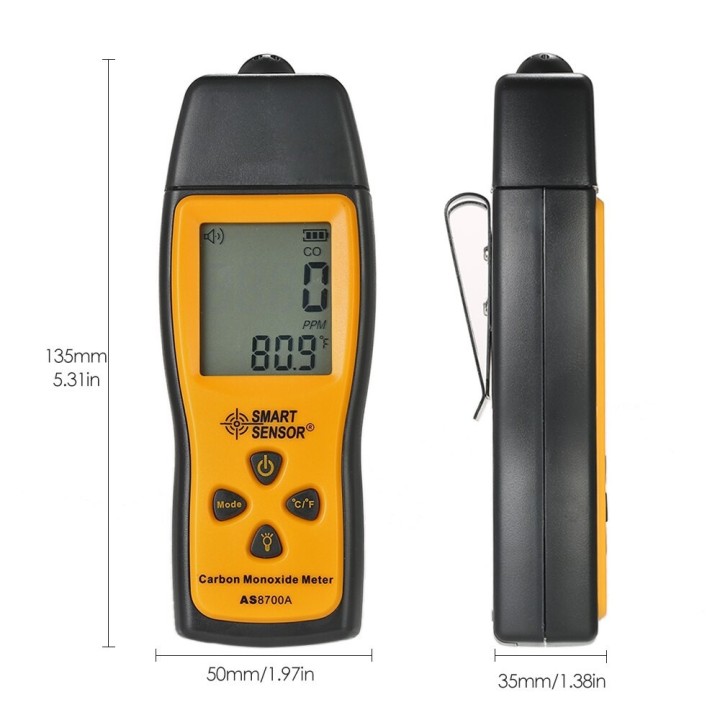 AS8700A Carbon Monoxide Meter CO Gas Leak Detector Analyzer Monitor Tester 1000ppm