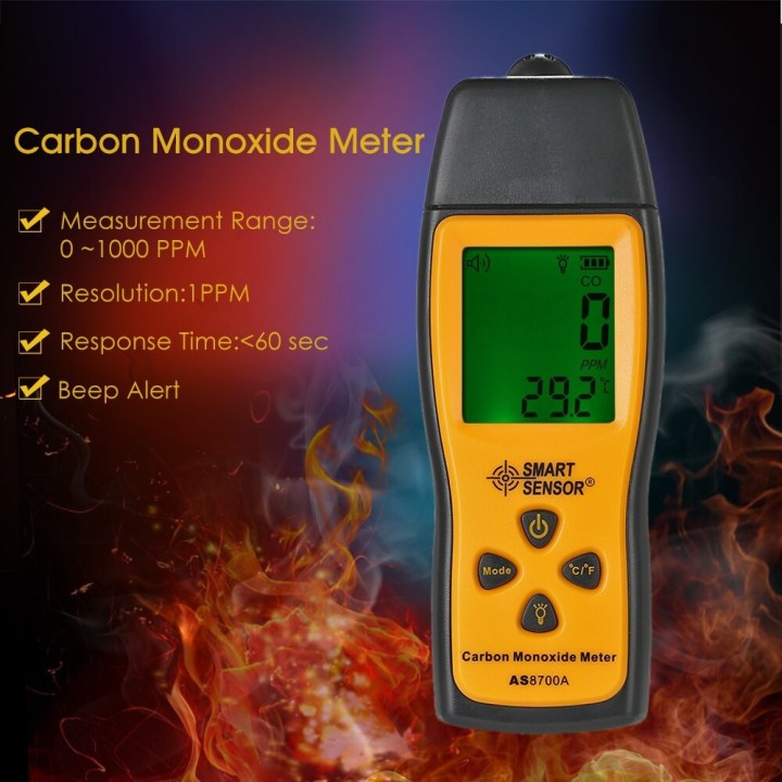 AS8700A Kohlenmonoxid-Messgerät CO-Gas-Lecksucher Analysator Monitor Tester 1000ppm
