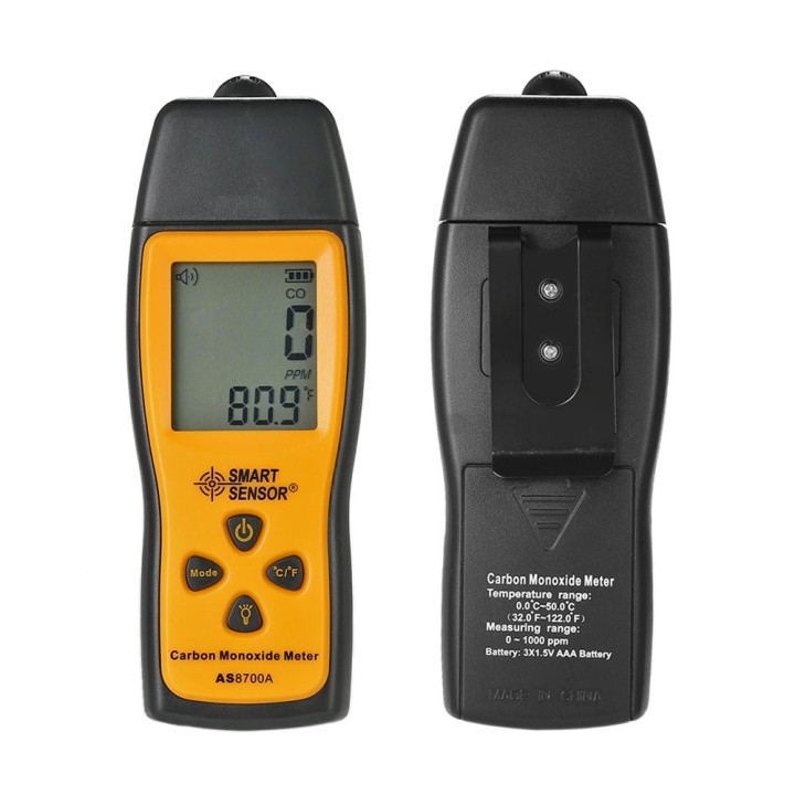 AS8700A Medidor de monóxido de carbono CO Detector de fugas de gas Analizador Monitor Tester 1000ppm