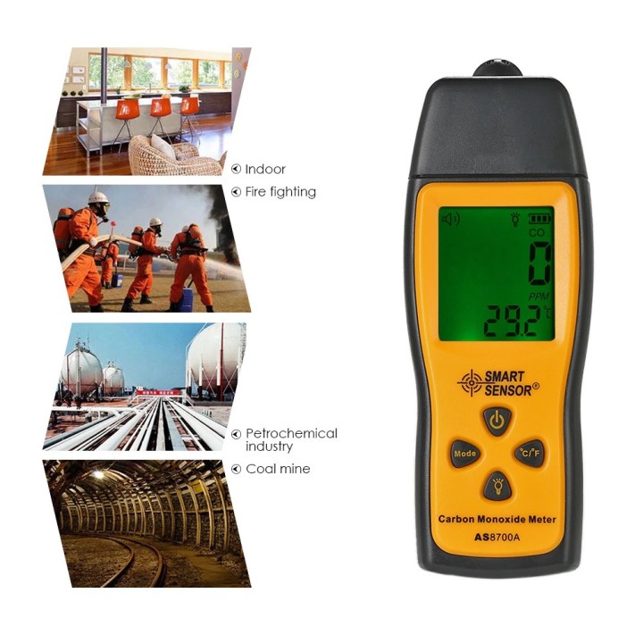 AS8700A Medidor de monóxido de carbono CO Detector de fugas de gas Analizador Monitor Tester 1000ppm