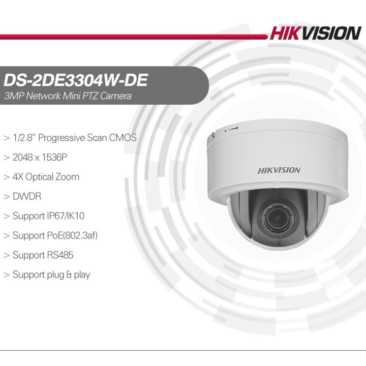 4 telecamere rs485 MP POE Rete IP Mini Dome Zoom 4X PTZ Audio a 2 vie IK10 iVMS Scheda SD