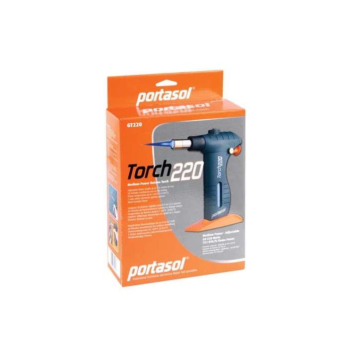 Quemador a gas profesional potente llama ajustable resistente encendido piezo velleman - 1