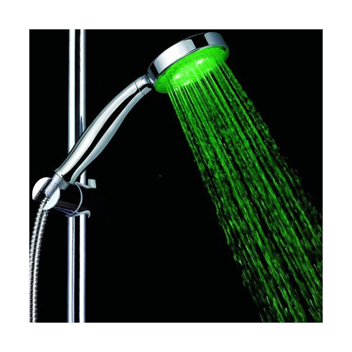 Soffione led soffione doccia di luce 7 colori illuminazione rosso verde blu jr international - 6