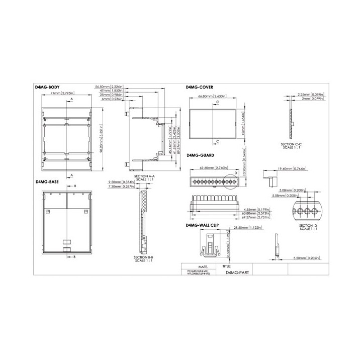 Din rail module box 6mg designed grey cover easy installation en60715 gd6mg velleman - 2