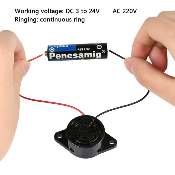 95dB de alarma de alta decibelios 3-24V 12V Electronic Zumbador pitido continuo para Arduino SFM-27 jr international - 6