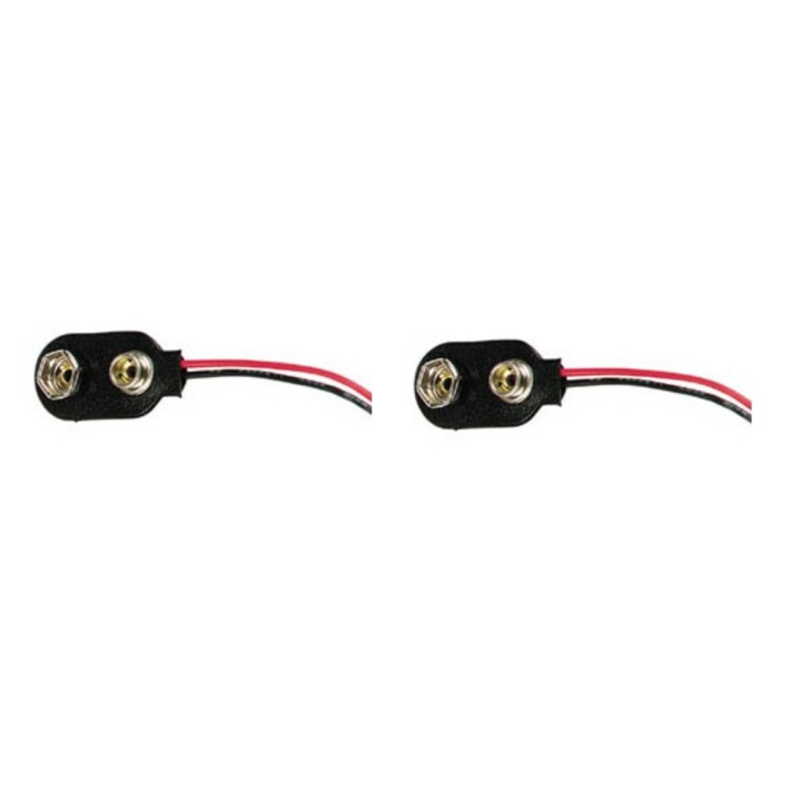2 Clip para 1 pila de 9v (tipo 'i') contacto con presion para pila bateria 9v velleman - 2