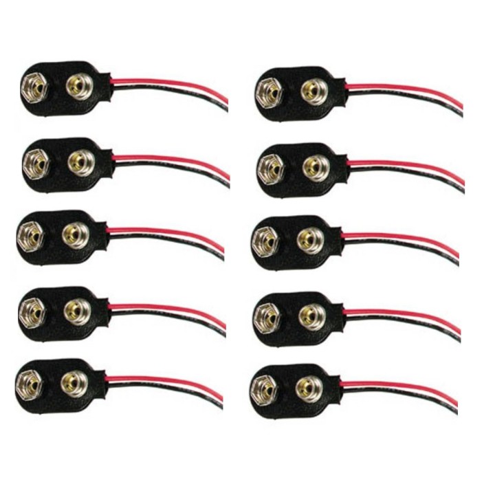10 Batterieclip fur 1 x 9v batterie ('i' typ) velleman - 2