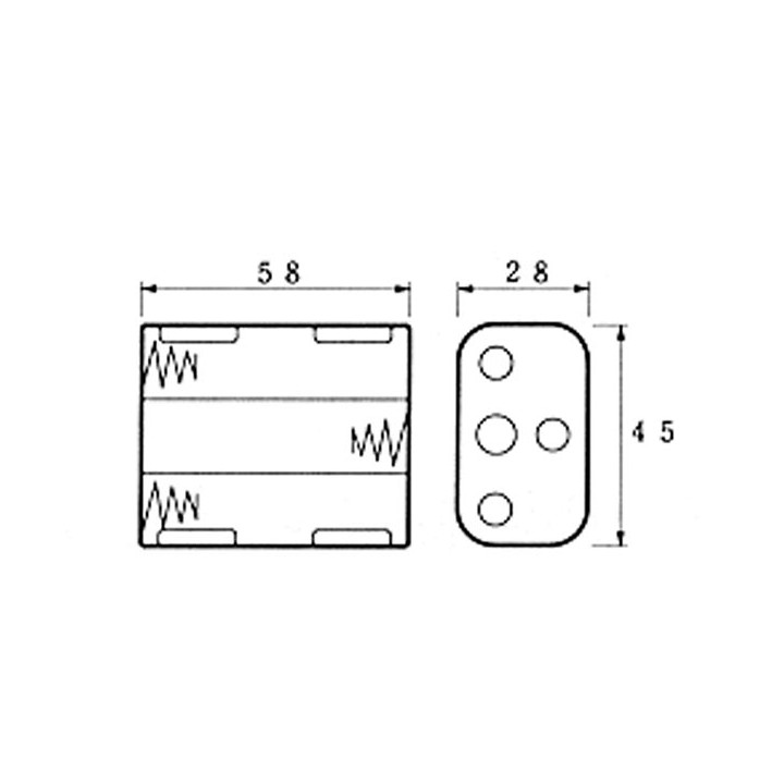 Batteriehalter für 6 x aa-batterien (mit druckknopfanschlüssen) velleman - 1