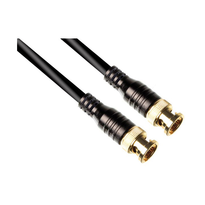 Video cable - bnc male to bnc male / standard / 3.0m, 75 ohm, goldplated - chrome velleman - 1