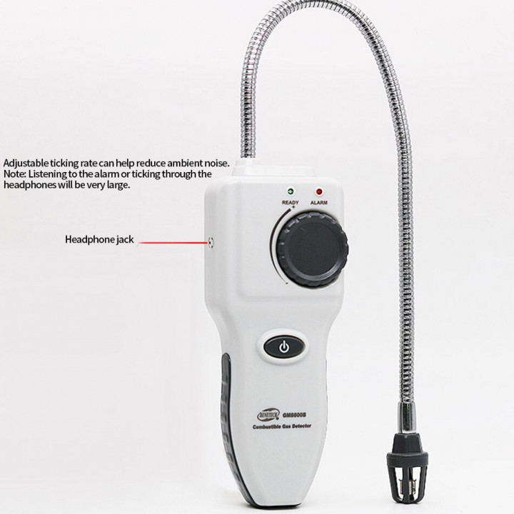 Detector de gas inflamable portátil gm8800b probador de fugas de gas, con alarma de luz y sonido, sensibilidad ajustabl