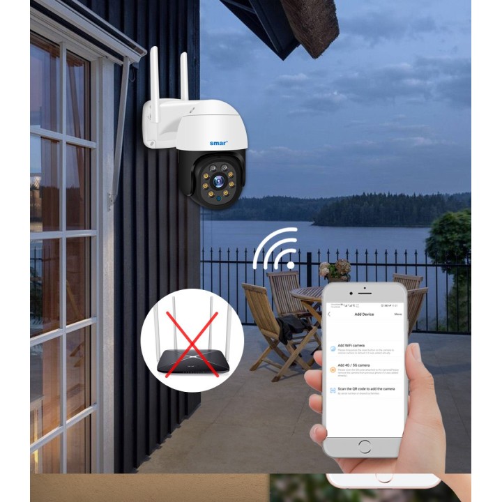 Camera couleur exterieure audio dome sans fil wifi IP ptz 1000p 4x zoom vision nocturne ip66