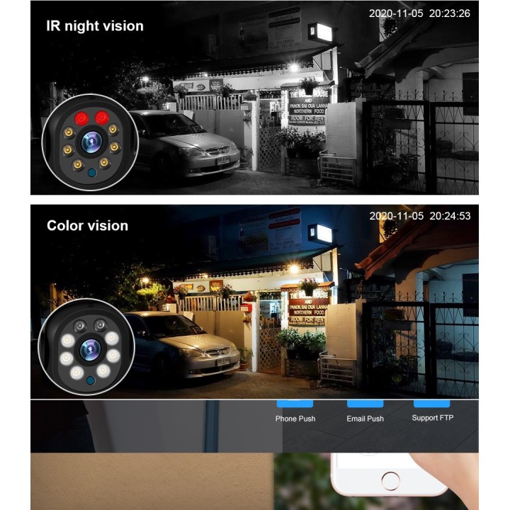 Camera couleur exterieure audio dome sans fil wifi IP ptz 1000p 4x zoom vision nocturne ip66