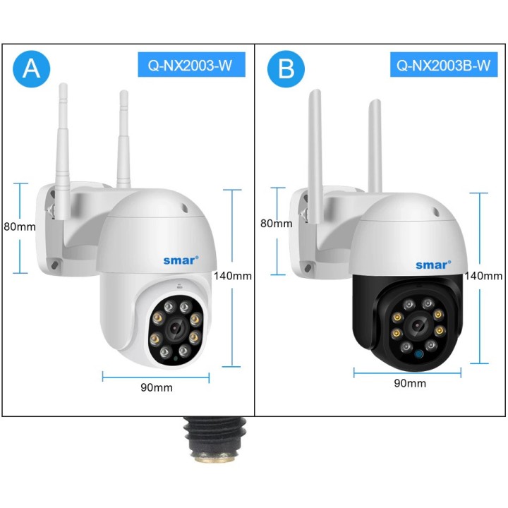 Telecamera a colori da esterno audio dome wireless wifi IP ptz 1000p zoom 4x visione notturna ip66