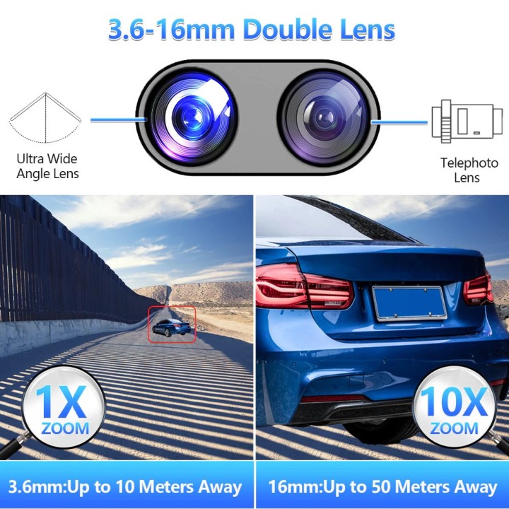 Telecamera a colori da esterno audio dome wireless wifi IP ptz 1000p zoom 10x visione notturna ip66