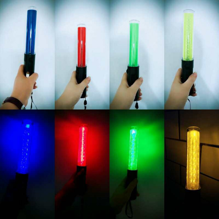 Baton lumineux 26cm torche Eclairage led lumiere bleu circulation route aeroport eclats antivols - 4