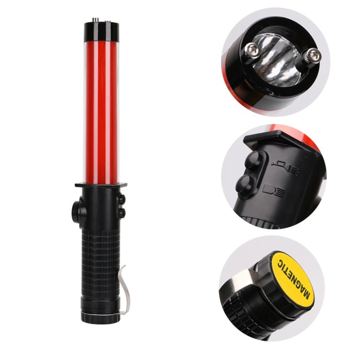 5 Bastone luminoso da 26 cm torcia a LED che illumina il traffico stradale dell'aeroporto a luce rossa eclats antivols - 4