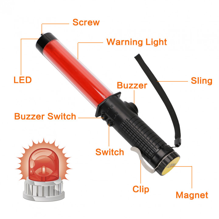 5 Light stick 26cm antorcha LED iluminación semáforo rojo aeropuerto tráfico por carretera eclats antivols - 2