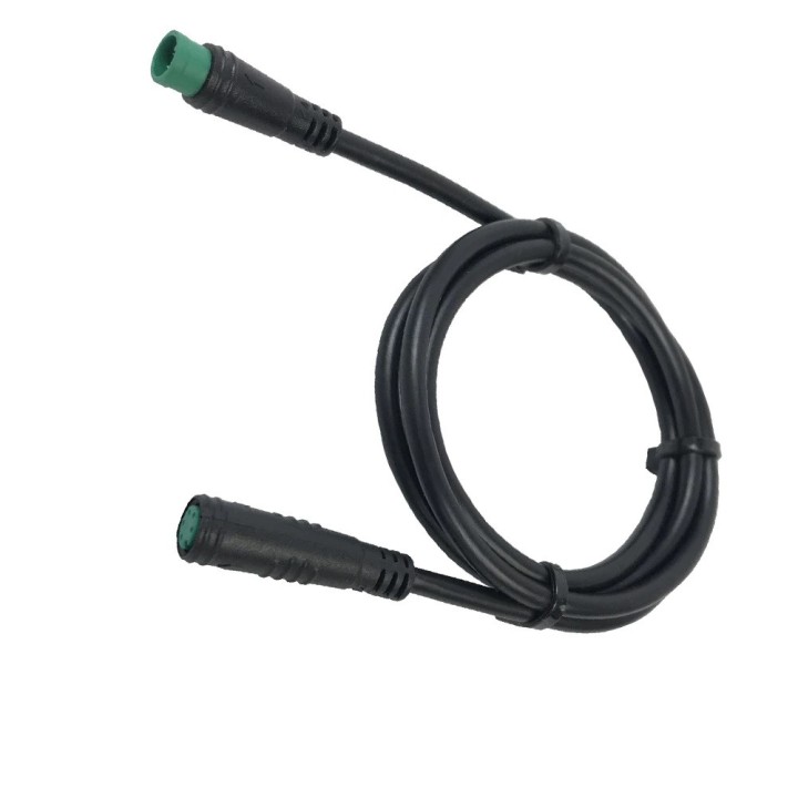Cable de extensión impermeable para bicicleta eléctrica, conector verde macho a hembra de 5 pines, 80 cm de longitud
