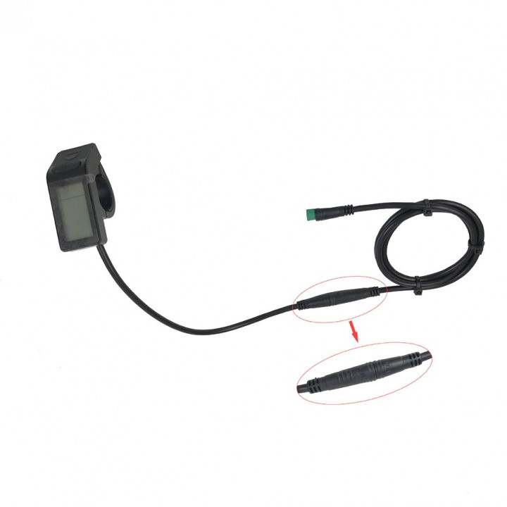 Cavo di prolunga per bici elettrica impermeabile, connettore verde da maschio a femmina a 5 pin, lunghezza 80 cm