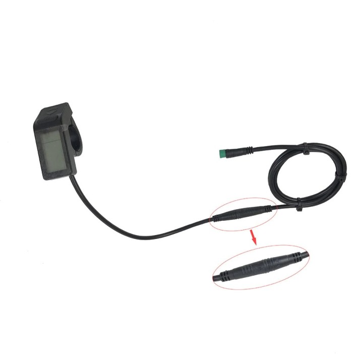 Cavo di prolunga per bici elettrica impermeabile, connettore verde da maschio a femmina a 5 pin, lunghezza 80 cm