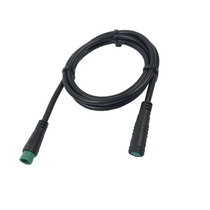 Cavo di prolunga per bici elettrica impermeabile, connettore verde da maschio a femmina a 5 pin, lunghezza 80 cm