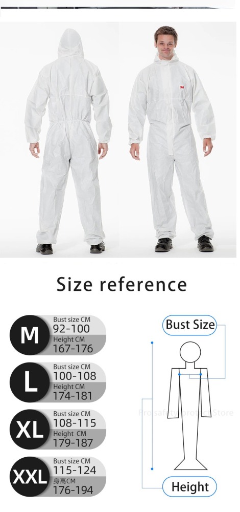 Tuta 3m 4510 Taglia L elettricità statica indumenti protezione efficace contro le particelle di polvere vernice