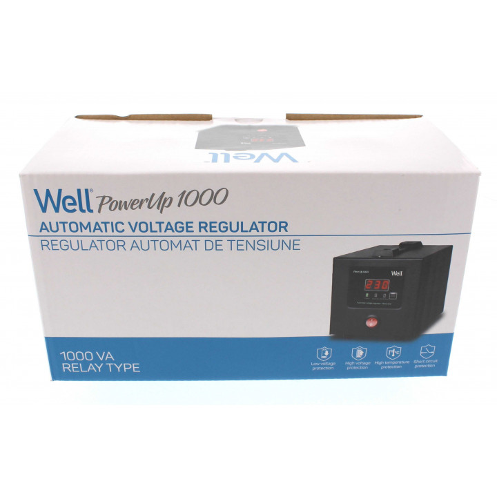 Stabilisateur de tension automatique Agile 1000VA 700W Well AVR-TRC-AGILE1000-WL stabilisateur secteur