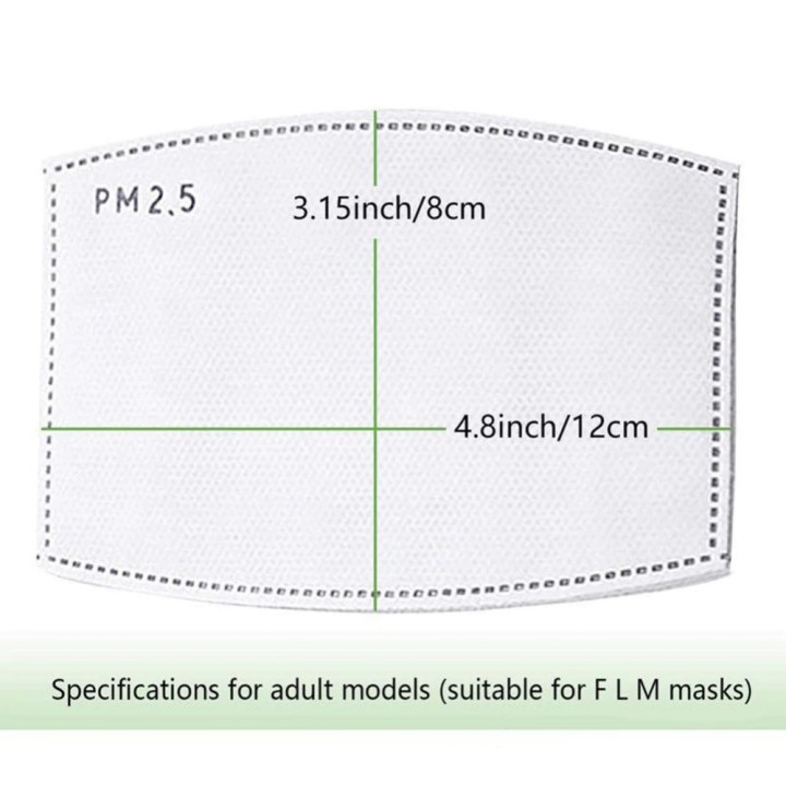 1 paper protection filter DTT885 5 replaceable layers PM2.5 Anti-mist for washable mouth masks