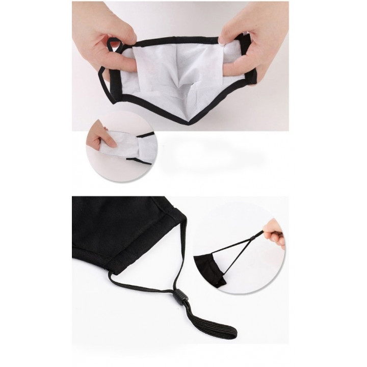 Masque respiratoire coton lavable reutilisable livre sans filtre mrlavf anti poussiere pollution